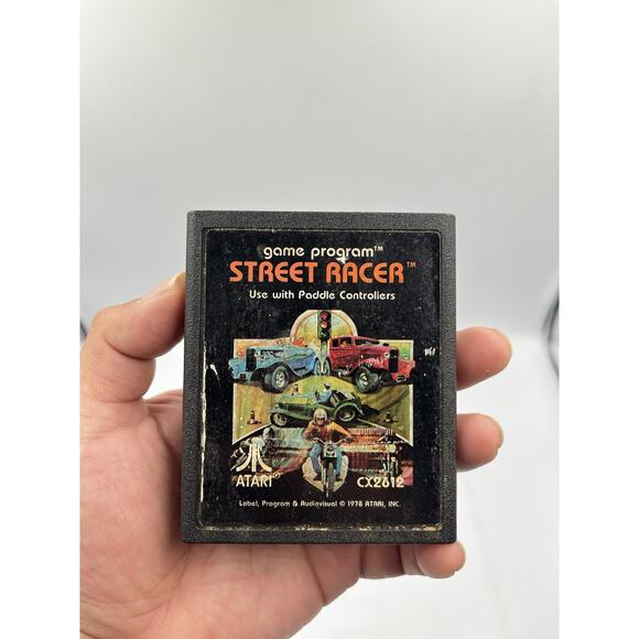 Street Racer (Atari 2600, 1978) Authentic Game Cartridge Tested Cleaned CX-2612 - Picture 1 of 4